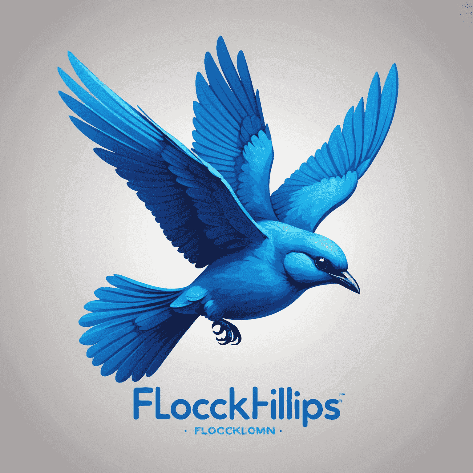 Flocklips.com logo - A stylized neon blue bird in flight with 'Flocklips' text